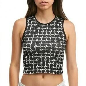 UO Urban Outfitters Iets Frans Monogram Seamless Tank Black Size Small